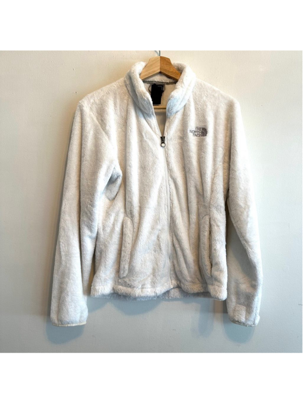 The North Face White Fuzzy Full Zip Jacket Women's Size M